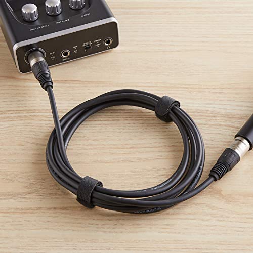 Image of Amazon Basics 4-Pack XLR Microphone Cable for Speaker or PA System, Recording Studio, All Copper Conductors, 6MM PVC Jacket, 15 Foot, Black