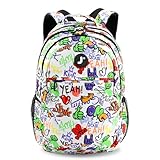 J World Cornelia Middle School Backpack for Kids. Student Laptop Bookbag, Street Art