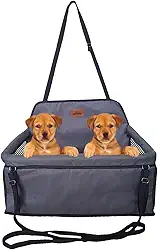 Petizada, Cadeirinha Assento Dupla Para Viajar Com 2 Pets no Carro Viagem Segura Confortável Até 30kg Cor:Cinza