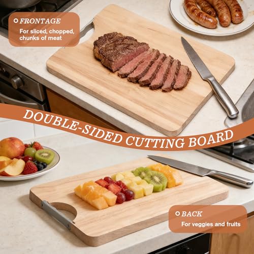 Set de tablas de cortar de madera con soporte y 3 piezas miniatura 4