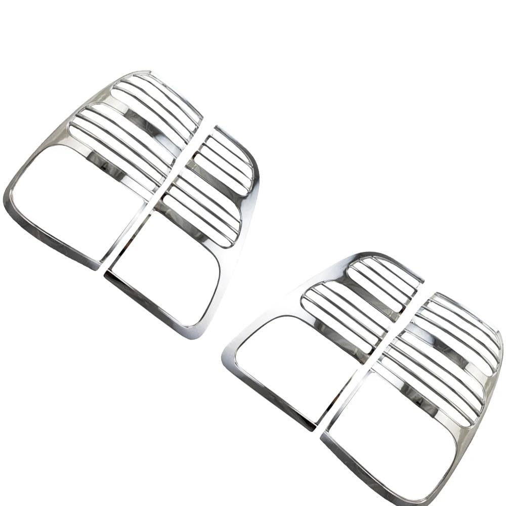 Adornos de pilotos traseros Embellecedor Cromado Plateado Faros Traseros Para Toyota Para Land Cruiser FJ100/LC100 1998-2005 Accesorios Decoración Exterior Para Automóviles Protector de luz trasera
