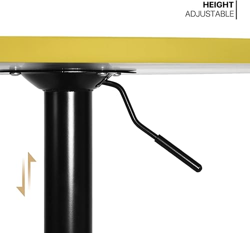 Miniatura 4 de MoNiBloom Mesa redonda de bar de cóctel, 31.5 pulgadas, altura ajustable, pub bistró para comedor, cocina casera, patio, color amarillo