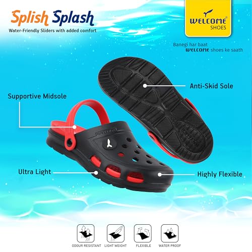 Image of Welcome Men's Casual Clogs /Sandals with Adjustable Back Strap for Adult | Comfortable & Light Weight | Stylish & Anti-Skid | Waterproof & Regular Flipflops