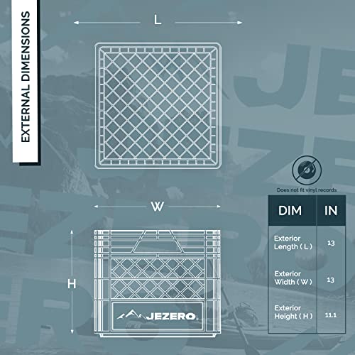Jezero Milk Crate For Household Storage: The Ultimate Storage Tote For Groceries, Garages, Kayaking & Outdoor, Stackable Storage | Black, Plastic, 13" X 13" X 11” (Mc16-S2) #TOP1