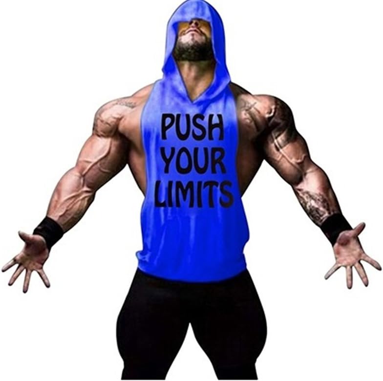 Men Sexy Tank Top Vest Top T-Shirt Gym Muscle Vest Sleeveless Hooded Sports Clothing