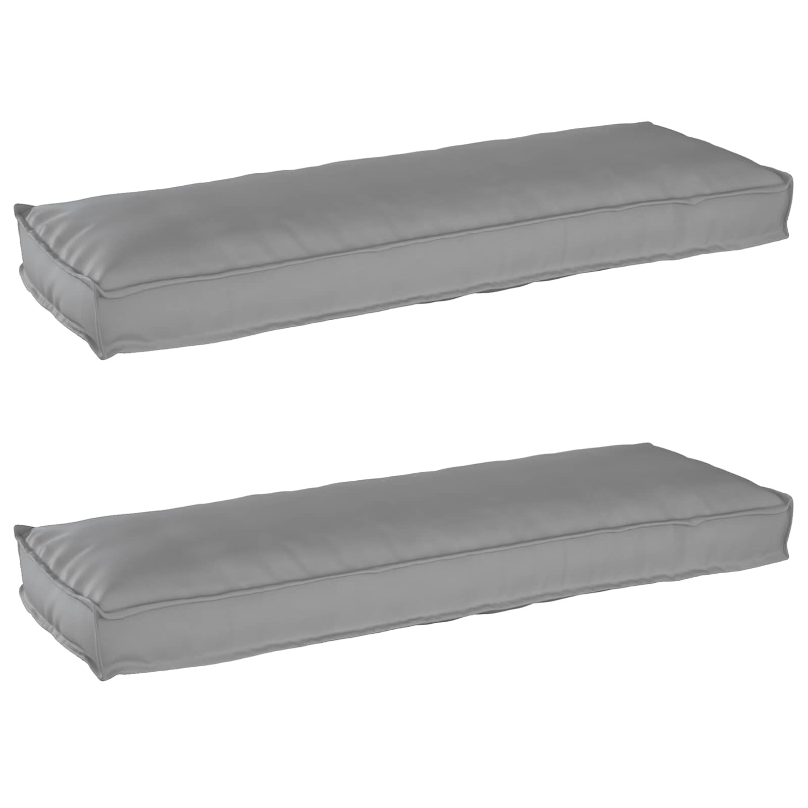 Coussin pour palette antidérapant 120x40 lot de 2 matelas d'assise extérieur gris imperméable