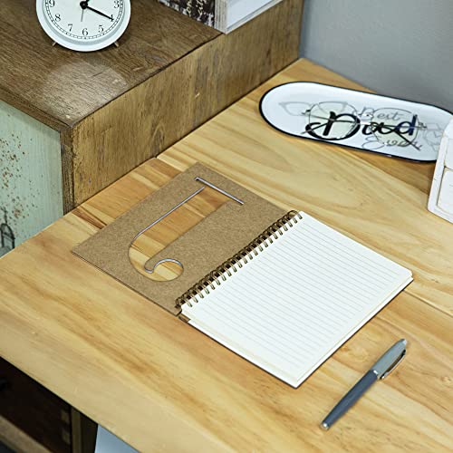 COLLECTIVE HOME - Monogram Notebook, Wood Cover College Ruled Notebook, Daily Planner, 100 Lined Pages Perfect for Writing, Travel Diary and Notebook for Men and Women, Graduation Gifts (J)