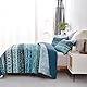 WONGS BEDDING Tagesdecke 240x260 Bettüberwurf Boho Decke Steppdecke 3 Teilig Doppelbett Gesteppt Bettdecke Mikrofaser Wohndecke mit 2 Kissenbezug 50x75 für Schlafzimmer als Sofaüberwurf (Dunkelblau)