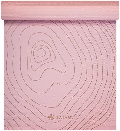 Gaiam Premium Yoga Mat, 6mm Thick Print Mat
