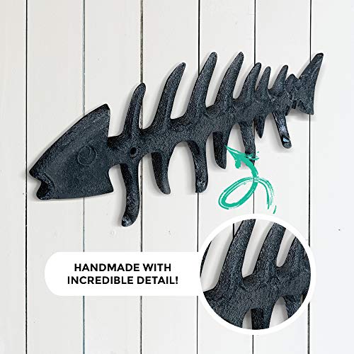 Wallcharmers Large Fish Bone Key, Leash, & Towel Holder | Nautical Home & Wall Decor - Image 5
