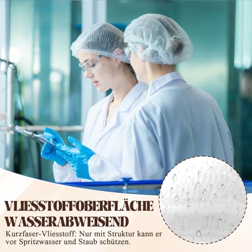 Solivive 120 Stück Einweg Haarnetz, OP Haube aus Einwegstoff Weiß, Elastischem Band Vlies-Kopfhauben mit Gummiband, Latexfrei für Hygienebereiche Küche und Medizinische Zwecke Universalgröße