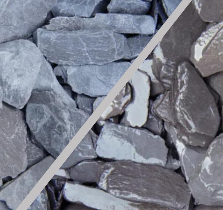 Decorative Gravel 30/50mm Blue Slate 20KG Bag Garden Landscaping Stones