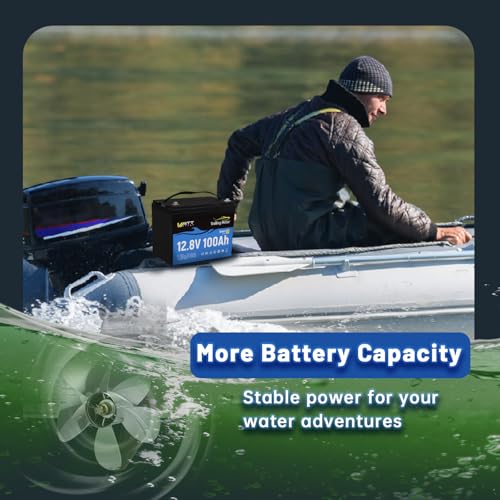 Image of WattCycle 12V 100Ah LiFePO4 Battery, Group 24 Lightweight Lithium Battery with 120A Smart BMS, IP67 Waterproof, Bluetooth Monitoring Battery for RV, Boat, Solar, Off-Grid Backup Power