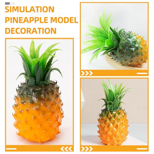 PRETYZOOM Artificial Pineapple: Simulation Fake Fruit Model for Display Lifelike Pineapple for Kitchen Cabinet Decoration Summer Party Supplies (8.25 Inches)