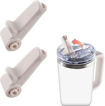 2Pcs Replacement Mouthpiece for Stanley Quencher ProTour 30oz 40oz | Plastic Straw Lid Bite Valve Spout for Stanley Handle Cup 12/20/64oz, Detachable Flip Leak Proof Nozzle Accessories
