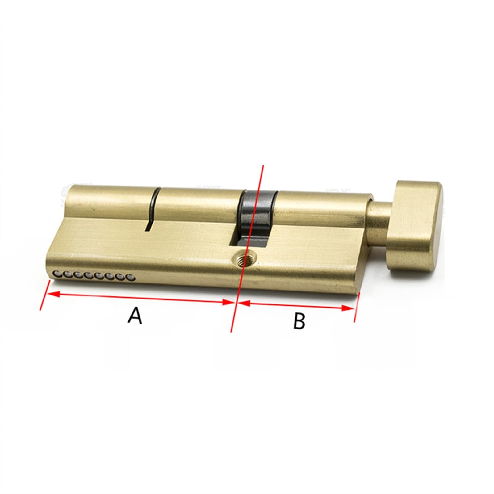 Cerradura de perfil europeo, Cerradura de puerta de latón con cilindro abierto, doble o simple, for interiores, 80/85/90/95/100/105/110 mm, con 3 llaves extendidas de 80 mm.((35knob-45)80mm)