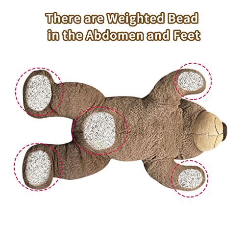 Fiosnow FS-PLUSH-BEAR-60/3.5 Weighted Stuffed Animals For Adults Brown Bear 3.5Lbs 24 Inch Weighted Plush Animals For Kids Throw Pillow Hugging Toys thumb #1