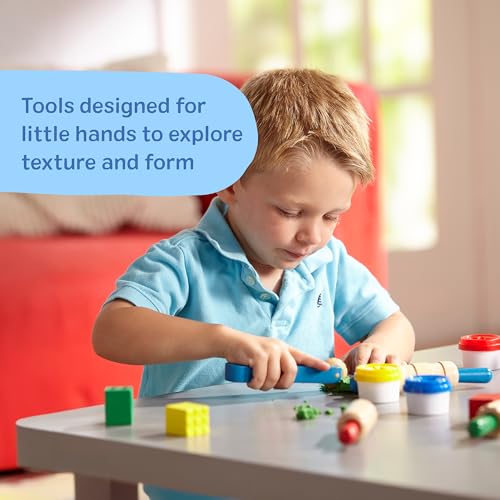 Melissa & Doug Modeling Dough & Sculpting Tools Bundle | 2 Craft Sets, 8 Tubs Modeling Dough, Wooden Stamps, Rollers, Sculpting Tools, Arts & Crafts, Preschool Toys for Kids, Ages 3+ - image 8
