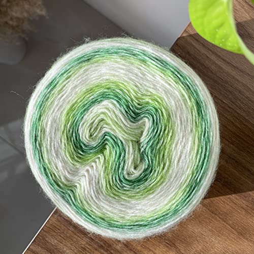 Shike Moonlight Long Gradient Colorful Soft Cake Yarn,Multicolor Rainbow Yarn For Knitting Or Crocheting,150G 75% Long-Staple Cotton 17% Acrylic 8% Merino-Wool,Self Striping Air Yarn (2806) #TOP2