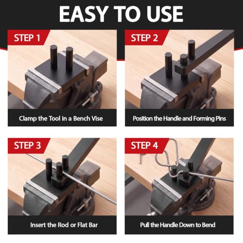 Image of Heavy Duty Wire Bender Tool, Mini Rebar Bender for Metal Rod