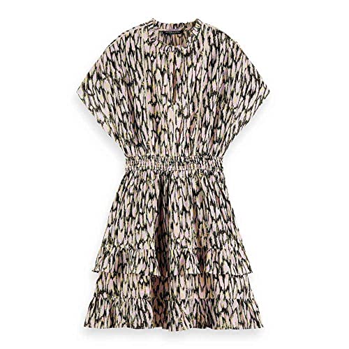 Scotch & Soda Maison Damen Easy Fitted Smocked Mini Dress Kleid, Combo R...