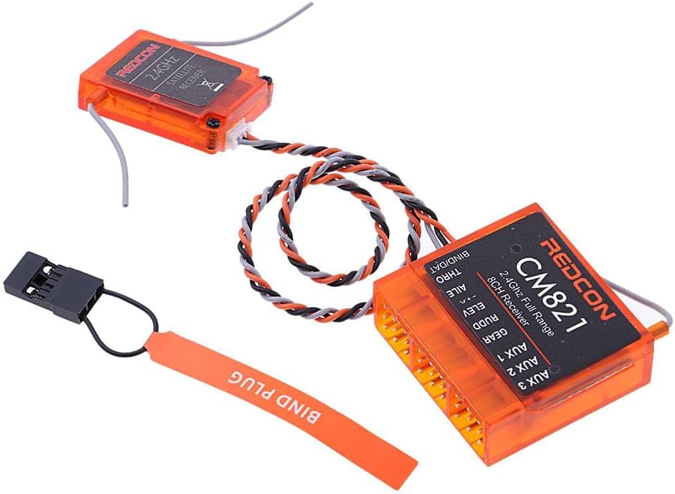 8 Channel Receiver CM821 (AR8000) Compatible with JR, Spektrum, Futaba - for RC Airplanes, Gliders, Helicopters