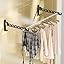 Arabest Wall Mount Coat Hanger Holder Black Clothes Drying Organizer Rack Garment Hooks Aluminium Retractable Folding Indoor Wall Mounted Hanger Space Saver For Laundry Room Bedroom Black 2pack