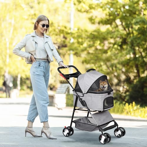 image for Nova Microdermabrasion Pet Stroller 4 Wheels Dog Cat Stroller for Smal