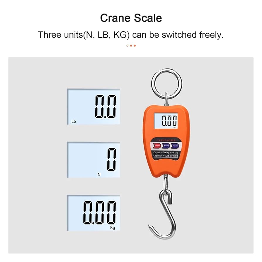Bilancia Digitale Portatile Per Bagagli - 200kg Capacità, Unità KG/LB/N, Con Gancio E Display LCD - Foto 5