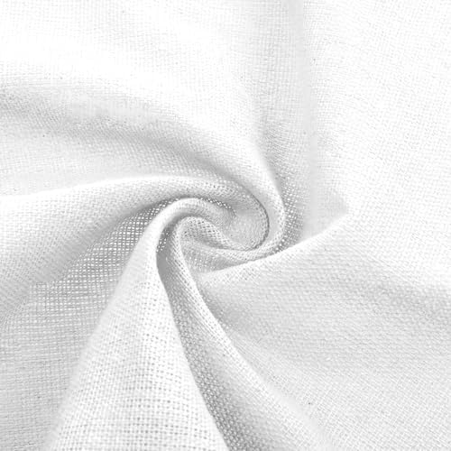 10 Pcs Quilting Fabrics Bundles 9.8 x 9.8 Inch Embroidery Fabric Squares Pre-Cut Linen Needlework Embroidery Cloth Fabrics Beige Fabric for Craft Lovers DIY Sewing Crafting (White Beige) - 2