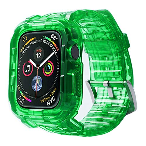 NikalaJP Apple Watch バンド ケース 透明 一体型 衝撃吸収 AppleWatch Series1/2/3/4/5/6/SE対応