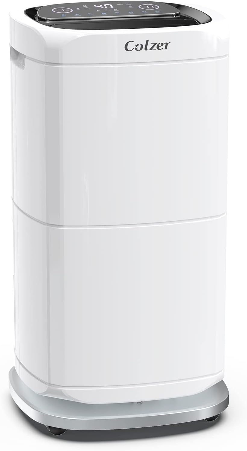 COLZER 140 Pints Commercial Dehumidifier for 6,000 Sq Ft Basements and Large Rooms with Continuous Drain Hose, 2.1 Gallons Water Tank, Advanced Touchpad Control Panel1