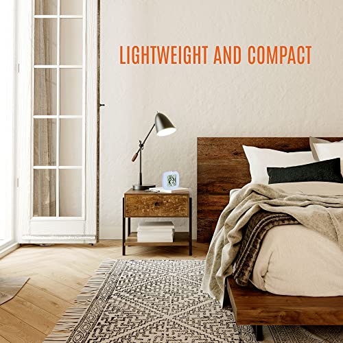 Marathon Compact Alarm Clock With Temperature & Date, Blue - Large, Easy To Read Display With Backlight - Easy To Set Up & Use - Two Aaa Batteries Included #TOP5