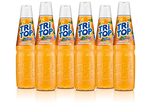 TRI TOP Orange-Mandarine | kalorienarmer Sirup für Erfrischungsgetränk, Cocktails oder Süßspeisen | wenig Zucker (6 x 600ml) Cover