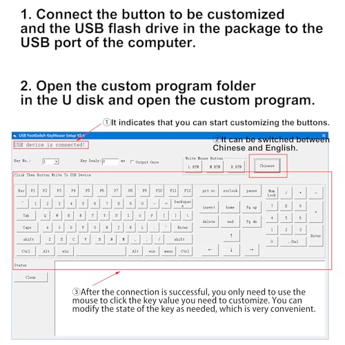 Programming USB Macro Keyboard, One Handed Enter Key Major Policy Decision Button, Default Enter Key, Control Keyboard for Game PC Switch Lottery Answer, USB Flash Drive With Change Program(Red) by Yoqanr - Used condition - Image 7