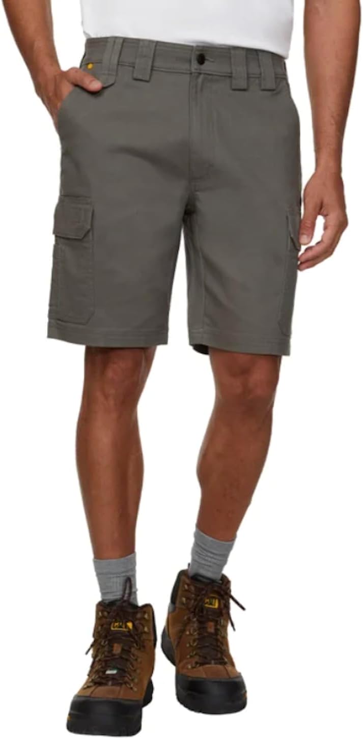 CAT Caterpillar Workwear Men's Cargo Flex Shorts (US, Numeric, 42, Regular, Regular, Gray)