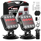 Wireless Bluetooth Magnetic Trailer Lights, Fast Charging LED Trailer Light Kit, IP65 Waterproof,10H Battery, 100FT Range for Trailer,Truck, RV, Camper,Boat – Brake,Turn,Reverse & Hazard Safety Lights