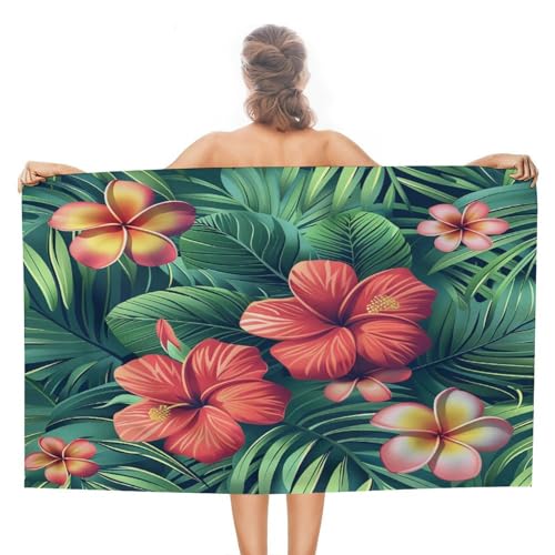 HDESDIS Tropical Floral Garden Beach Bath Towels Quick Dry