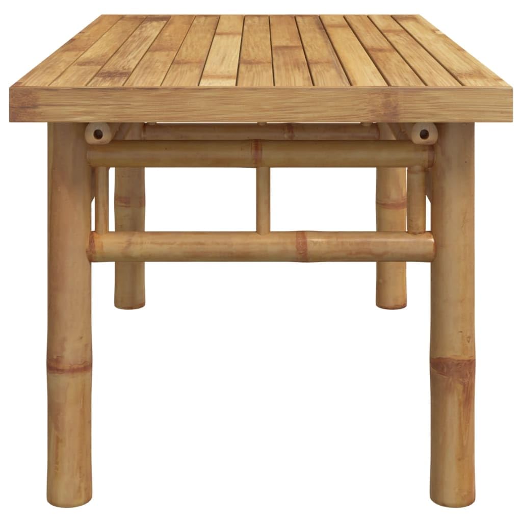 Mesa auxiliar de bambú, 70 x 40 x 35 cm, natural, diseño robusto, para salón, dormitorio, balcón