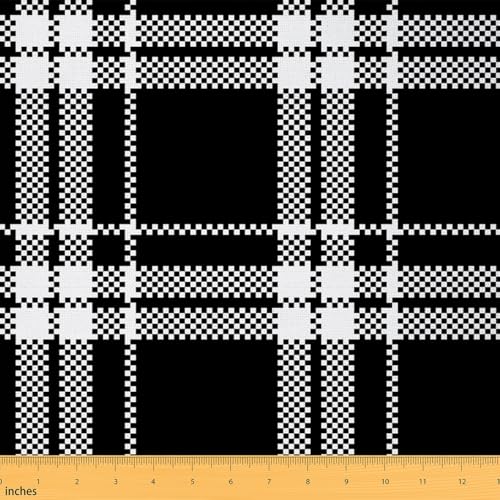 Feelyou Plaid Upholstery Fabric by The Yard Soft 10 Yards