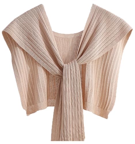 Women's Sweater Shawl Wraps Ice Silk Shoulder Tie Top Lightweight Shoulder Cape Accessories Knotted Shawls 2025