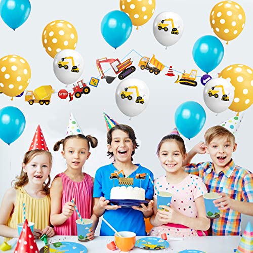 Construction Themed Birthday Party Supplies For Boys - Dump Truck And Tractor Party Decorations Set For Kids,Include Plates,Cups,Napkins,Balloon,Tablecloth And Banner,24 Guests,235 Pcs #TOP1