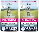 Eukanuba Hundefutter getreidefrei mit Fisch für große Rassen - Trockenfutter für ausgewachsene Hunde, 3 kg (Packung mit 2)