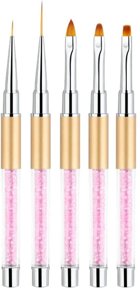Nail Art Pen Painted Diamond Phototherapy Brush Hook Line Carved Flower Crystal Tools 5 Pieces/Set