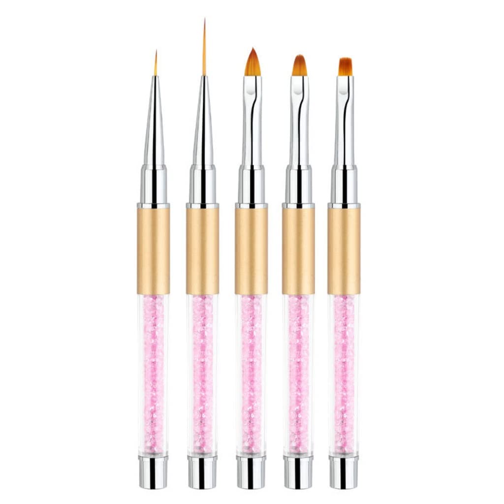 Nail Art Pen Painted Diamond Phototherapy Brush Hook Line Carved Flower Crystal Tools 5 Pieces/Set
