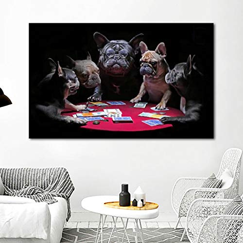 Affiche d'animaux abstraite et impression art mural moderne de chien drôle pour salon 60x90