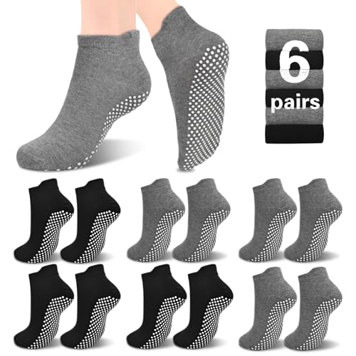 ELUTONG Unisex Non Slip Socks for Yoga,Pilates,Workout,Home,Hospital Ankle Cotton Anti Skid Grip Socks for Adults Men Women