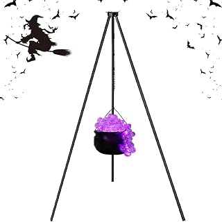 Grand Chaudron Halloween, Chaudron Sorciere, Halloween Chaudron avec Trépied, Lumineuse und Remplissage, Candy Boui…