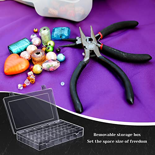 6 Pieces 36 Grids Plastic Organizer Box Clear Storage Container Plastic Jewelry Organizer Bead Holder Sewing Storage Jewelry Box With Removable Dividers For Art Diy Crafts #TOP5