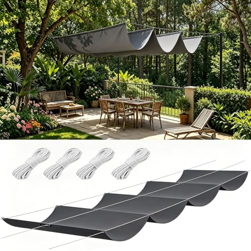 Voile d'ombrage rétractable imperméable protection UV gris - 2